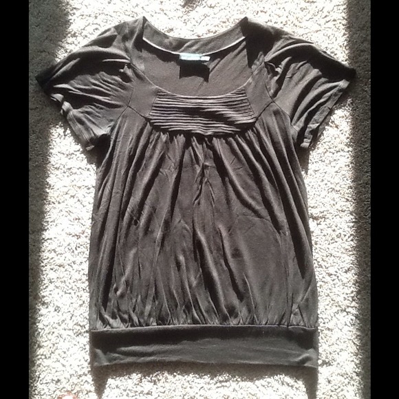 The Limited brown shirred top w/ elasticized waist