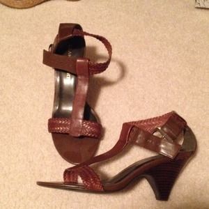 Franco Sarto braided brown shoes