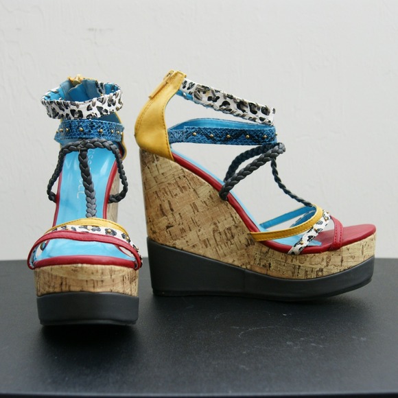 Wild Pattern Platform Wedges
