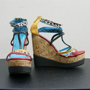 Wild Pattern Platform Wedges