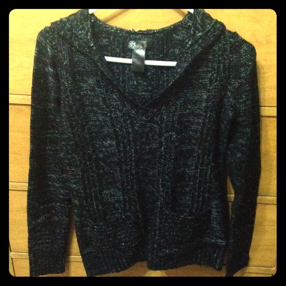 Black sweater with hood