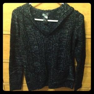 Black sweater with hood