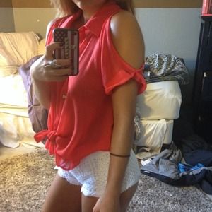 Orange Barely There Blouse