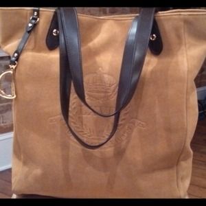 Ralph Lauren Putnam Suede N/S Tote CML CHSNT