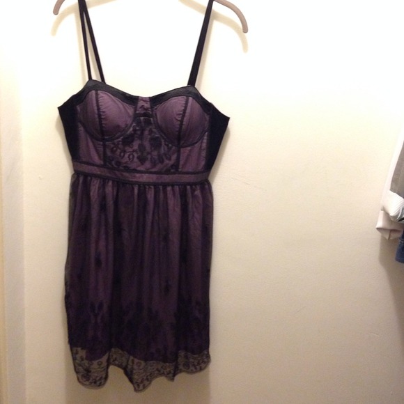 AE Purple and Black Lace Dress