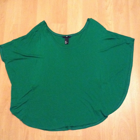 Green batwing top