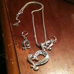 -ON HOLD-  Heart neckless and earring set