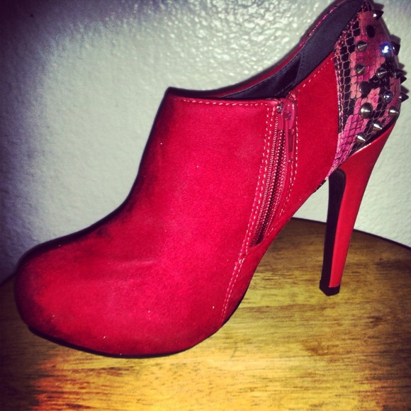 Snakeskin booties