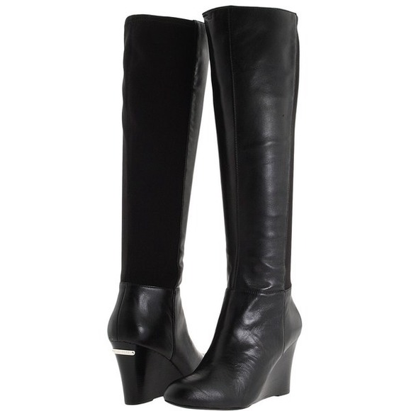 Michael Kors black wedge boots 6