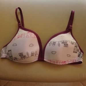 White with a Purple trim design bra