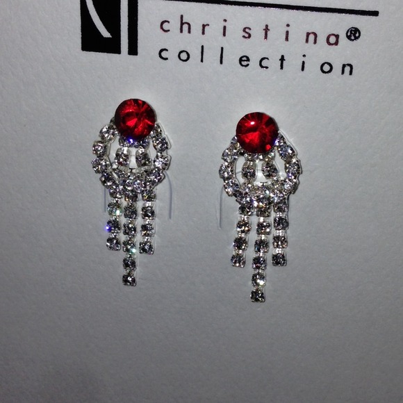 Sparkling Red w/ Rhinestones Design Matching Set - Picture 3 of 4
