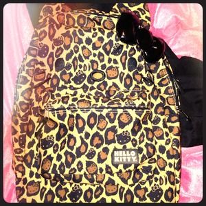 Cheetah print Hello Kitty Ear & Bow Backpack!