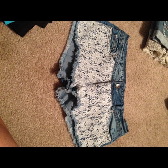 Lace shorts.