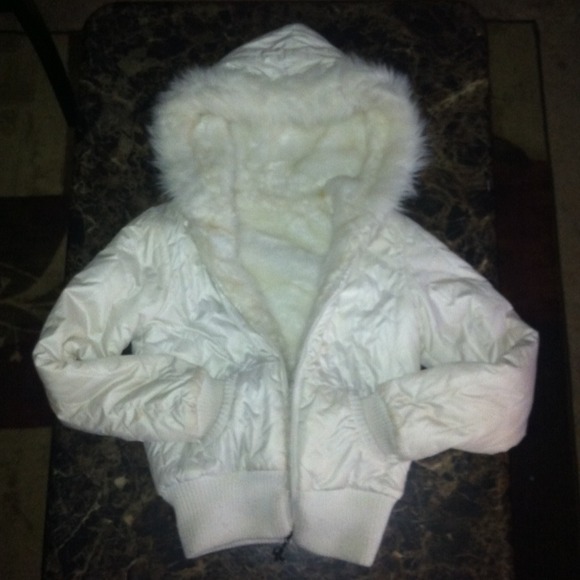 Reversible faux fur and leather jacket