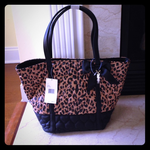 betsey johnson leopard tote