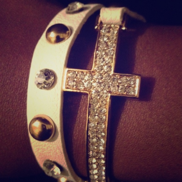 SOLD IN BUNDLE BEJEWELED CROSS WRAP BRACELET