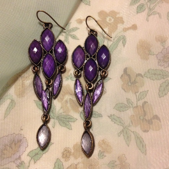 Fun purple fashion earrings
