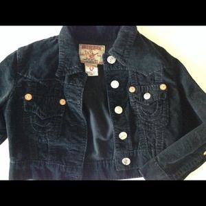 True Religion Black Corduroy cropped jacket