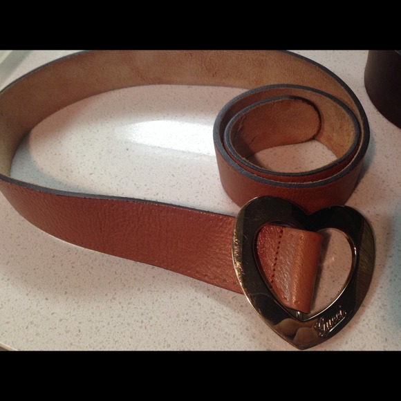Gucci Leather Belt with Heart Buckle