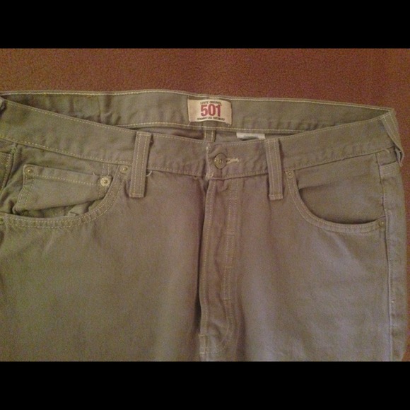 GREY LEVI'S 501 STRAIGHT LEG JEANS - Picture 3 of 3