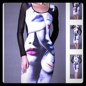 Color Lips Midi Dress