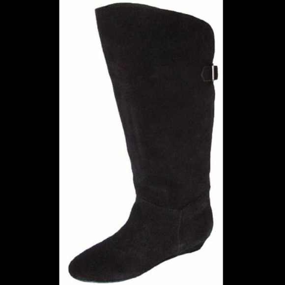 Steve Madden Inka Riding Boots Black Suede