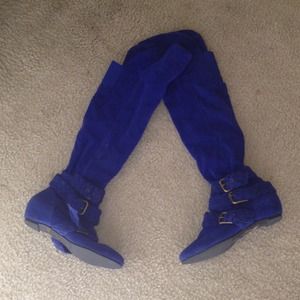 Royal Blue Over the Knee Boots