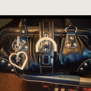 Dr bag style purse euc black and silver