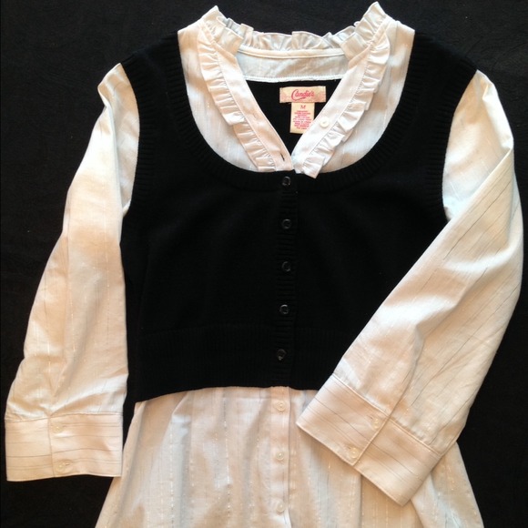 Candies Poplin/Short Cardigan one piece shirt