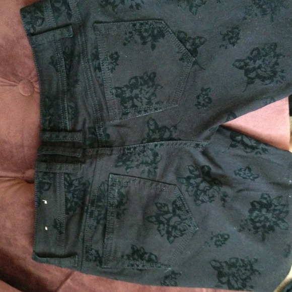 black with velvet print skinny jeans. - Picture 4 of 4