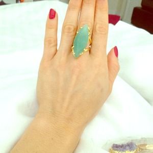 Hand crafted Amazinita stone ring