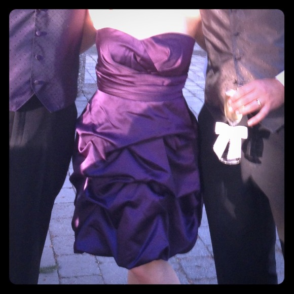 Royal Purple strapless dress