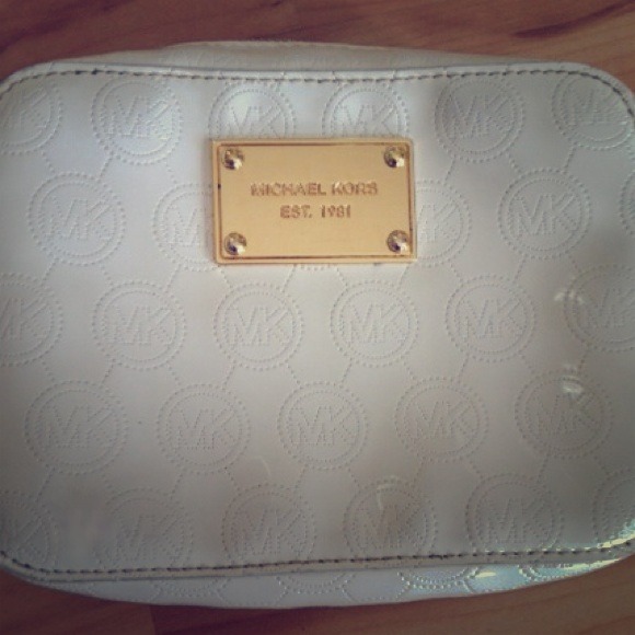 Authentic Michael Kors white cross body purse