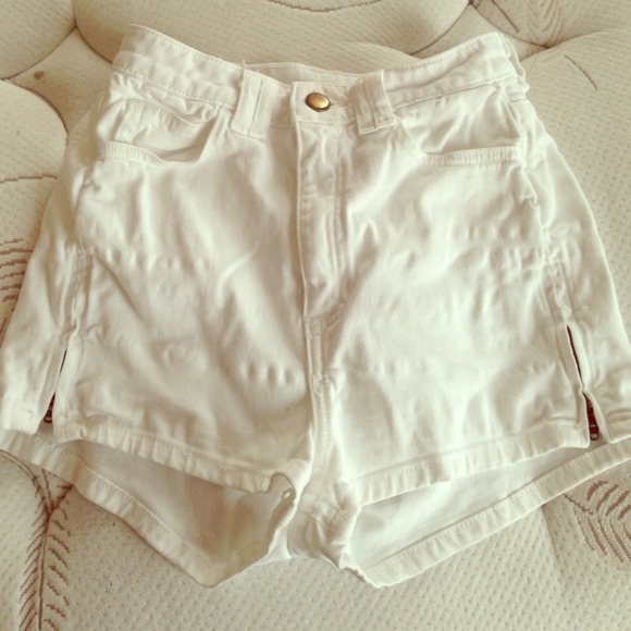 White American Apparel High Waisted Shorts