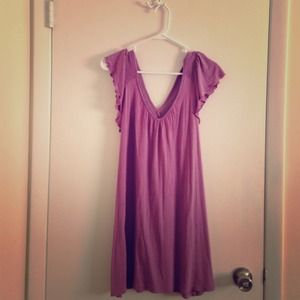 Purple V-neck dress