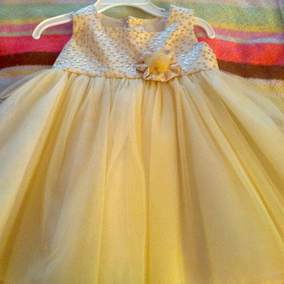 Gold and cream tutu dress