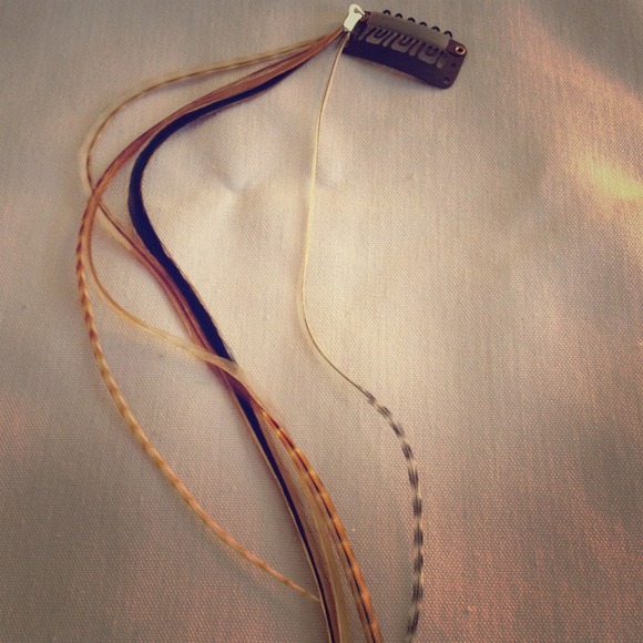 Handmade feather hair clip