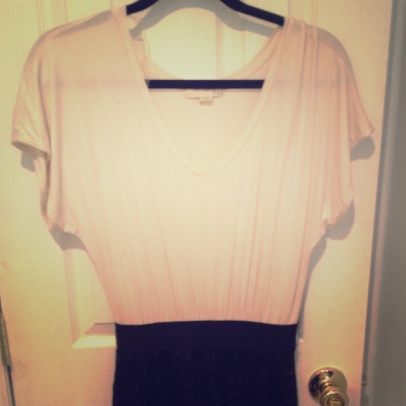 Forever XXI Cream/Black Sequined Dress