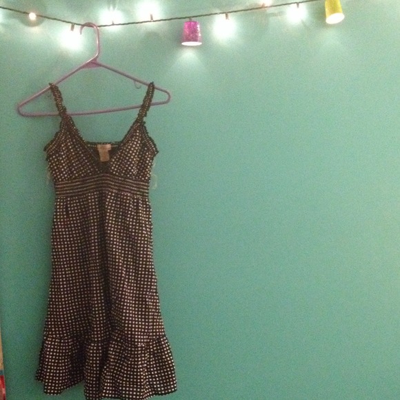 Black and white small polka dot so dress