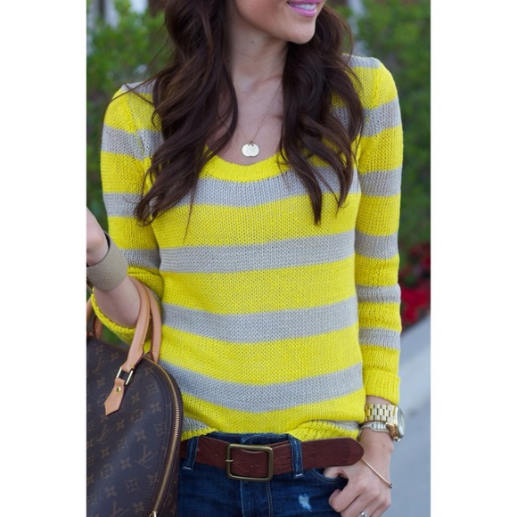 GAP Sweaters - GAP Yellow Striped Sweater