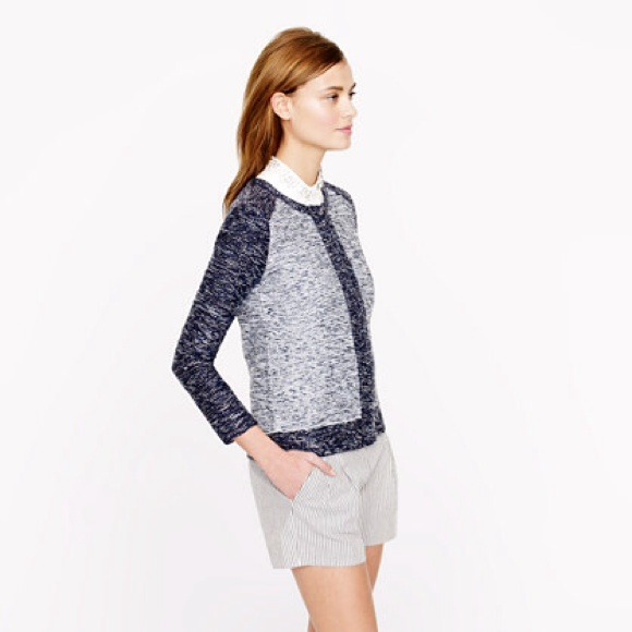 J. Crew Boucle Jacket in Indigo Colorblock - Picture 2 of 4