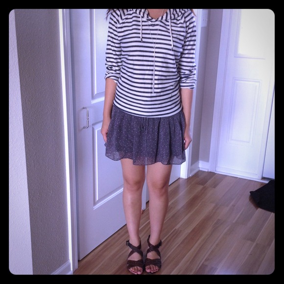 AE polka dot skirt with drawstring detail