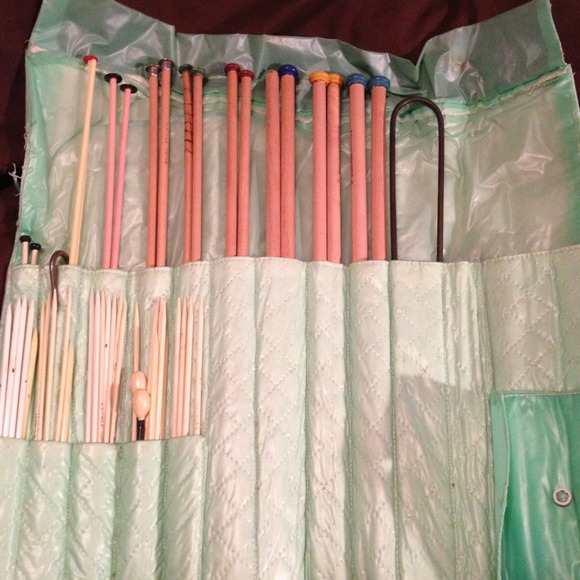 SOLD!!Wood antique knitting needles!