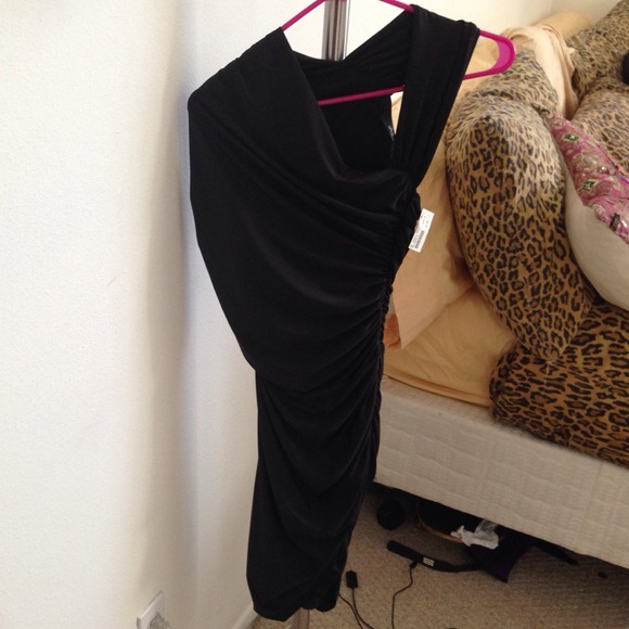 Black shoulder dress