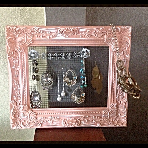 SOLD jewelry holder hand made, shabby chic look!