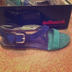 Dollhouse teal and blue celery sandals. Never used