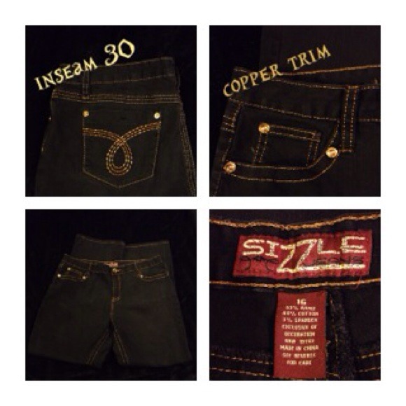 o) Sizzle Denim 16 Black copper straight jean. - Picture 2 of 9