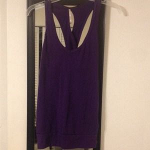 Racer back purple top.