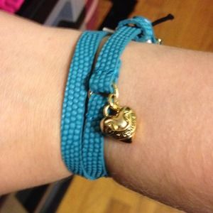 Juicy couture blue leather wrap bracelet