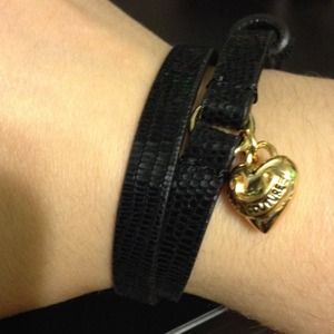 Black juicy couture leather wrap bracelet